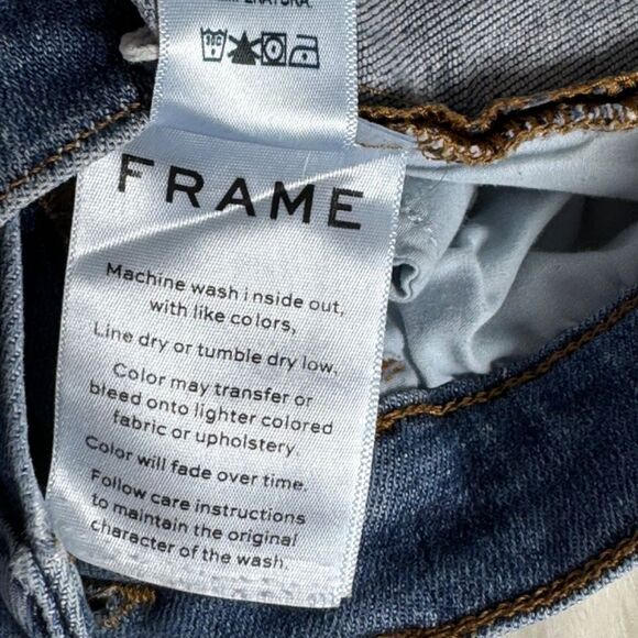Frame Denim Le High Skinny Distressed Raw Hem Cropped Jeans Sz 28 - Picture 13 of 13